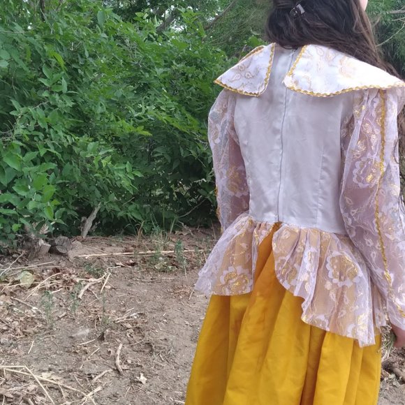 Gold and White Renaissance Princess Gown - Picture 2 of 3